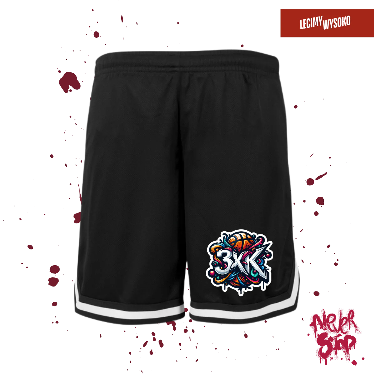 Spodenki Basket 3XK, odzież z nadrukiem