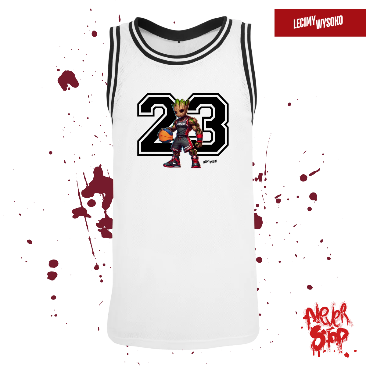 Tanktop Pod Koszem 23 White, odzież z nadrukiem