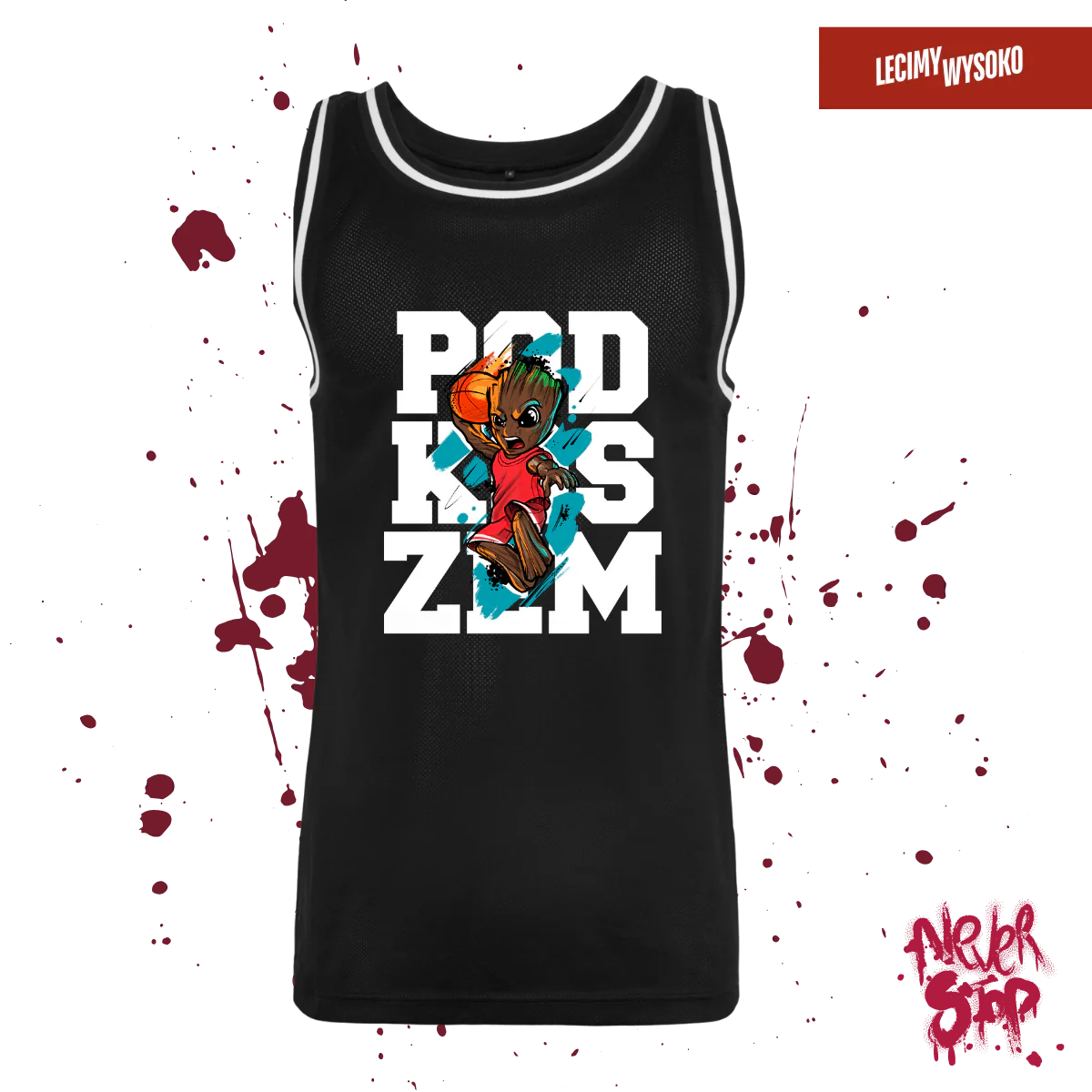 Tanktop Pod Koszem Black, odzież z nadrukiem