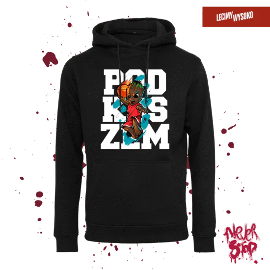 Bluza Pod Koszem, kolor czarny, odzież z nadrukiem