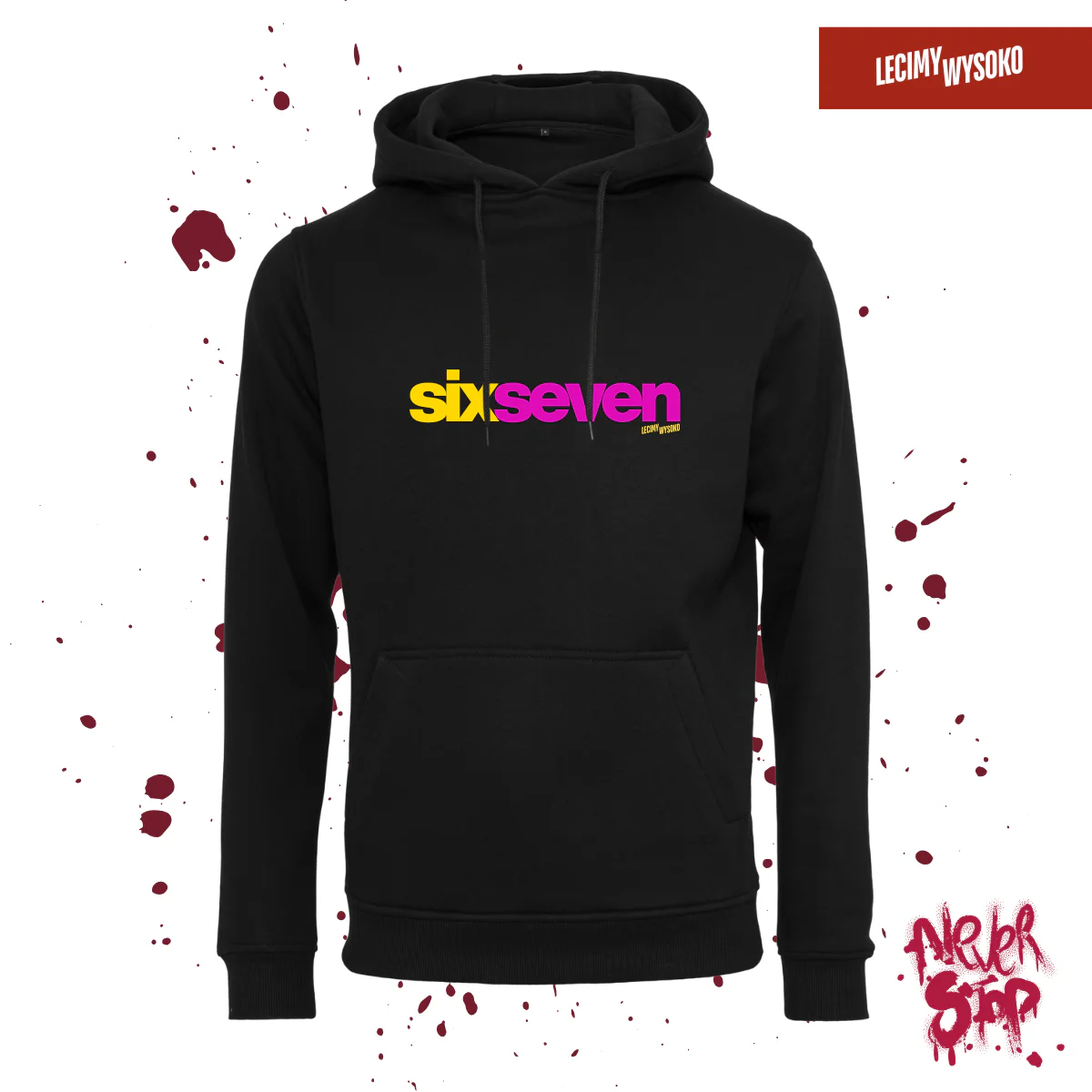 Bluza SIXSEVEN RGB, kolor czarny, odzież z nadrukiem
