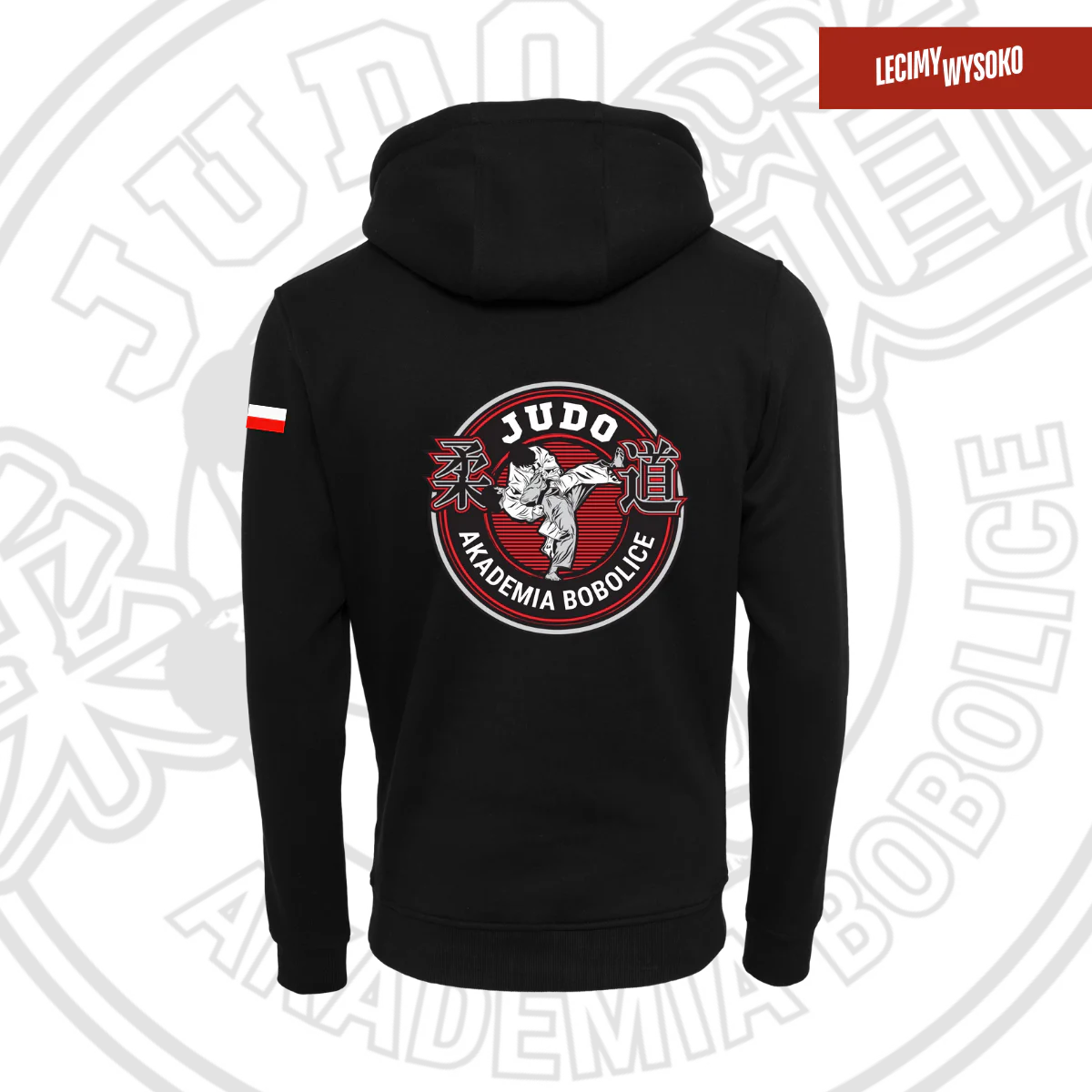 Bluza Akademia Judo Bobolice, kolor czarny, odzież z nadrukiem