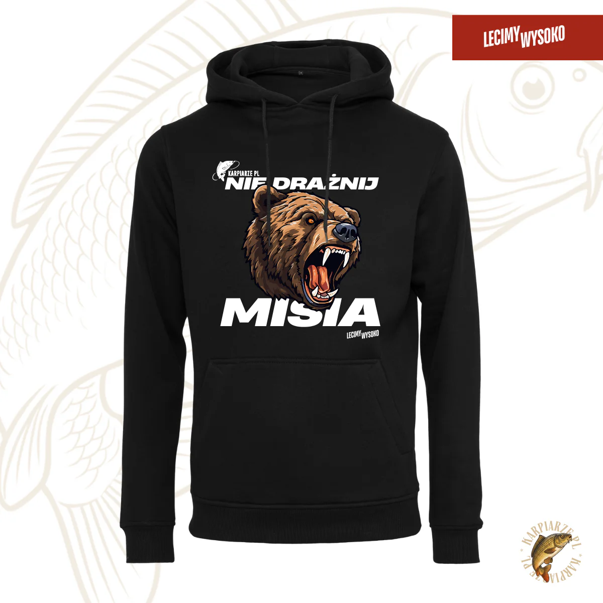 Bluza Karpiarze Nie Drażnij Misia, odzież z nadrukiem