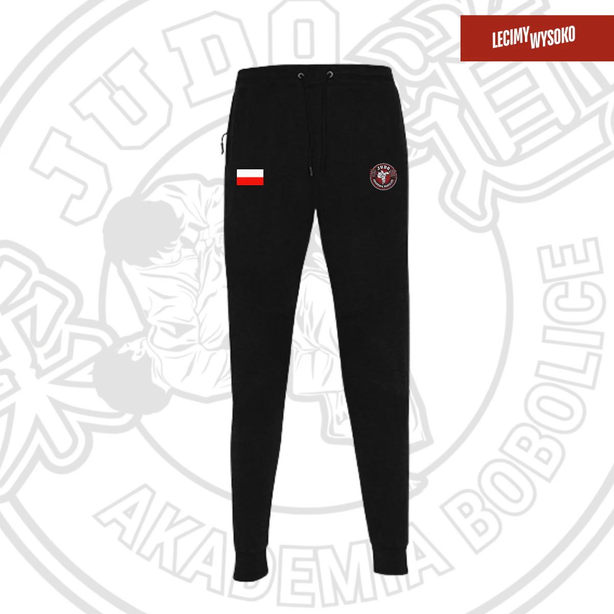Spodnie Dresowe Kids Akademia Judo Bobolice Black, odzież z nadrukiem