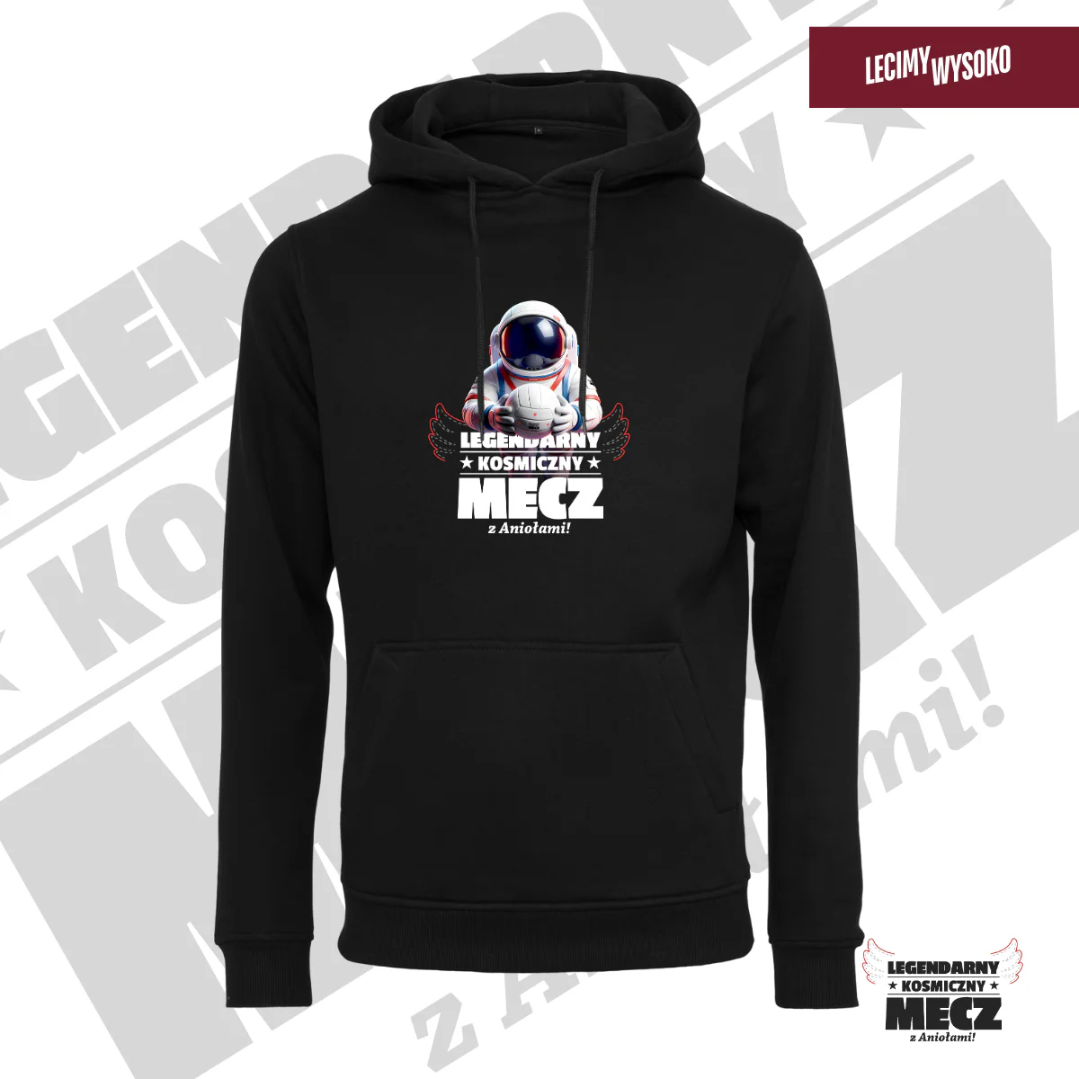 Bluza Legendarny Kosmiczny Mecz z Aniołami 1.0, kolor czarny Bluza Legendarny Kosmiczny Mecz z Aniołami 1.0, kolor czarny, odzież z nadrukiem