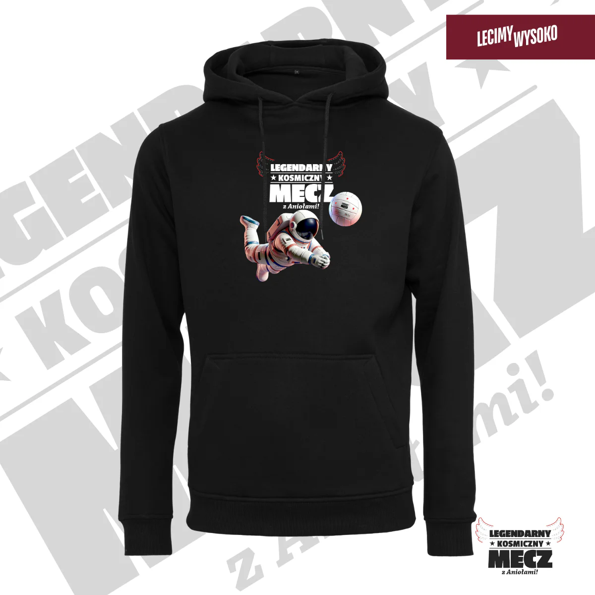Bluza Legendarny Kosmiczny Mecz z Aniołami 2.0, kolor czarny Bluza Legendarny Kosmiczny Mecz z Aniołami 2.0, kolor czarny, odzież z nadrukiem